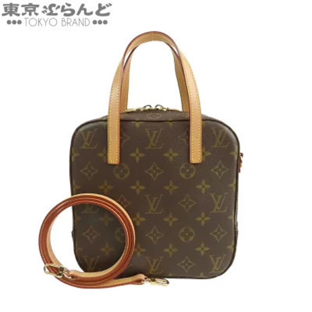 Louis Vuitton Spontini Monogram Canvas Handbag Shoulder Bag Brown